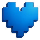 Logo de Mainloop: corazón azul en pixel art